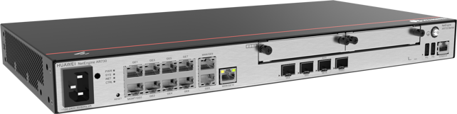 Huawei AR730, 2*GE combo WAN, 1*10GE(SFP+) WAN, 8*GE LAN, 1*GE combo LAN, 2*USB 2.0, 2*SIC